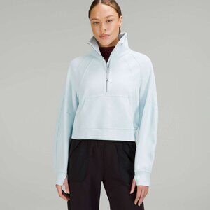 Lululemon Scuba Oversized Funnel Neck Shirt Half Zip Light Blue Size M/L